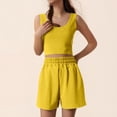 thumbnail image 3 of Short Sets for Women Sleeveless Crop Tank Top and Shorts 2 Piece Matching Set Womens Lounge Set, 3 of 5