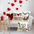 thumbnail image 4 of Funda de almohada de lino con estampado de pareja para el Día de San Valentín, para sofá, decoración del hogar, 4 of 6