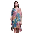 thumbnail image 1 of Bimba Flower Short Caftan Midi Dress Beach Swimwear Cover up WomensÂ&nbsp;Kaftan-XL-3X, 1 of 5