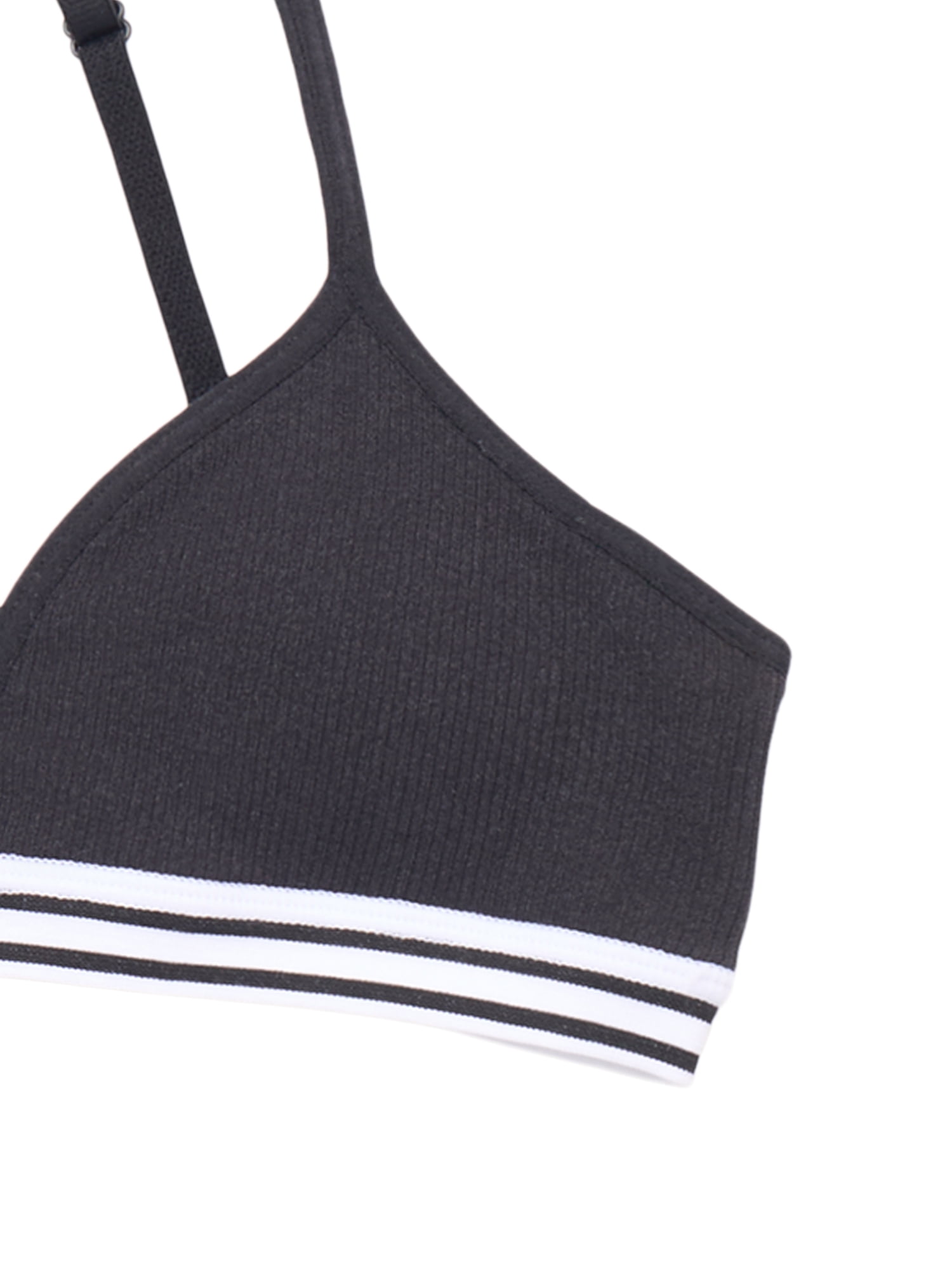 Wonder Nation Girls Ribbed Bralette with Removable Pads, 2-Pack, Sizes XS-XXL