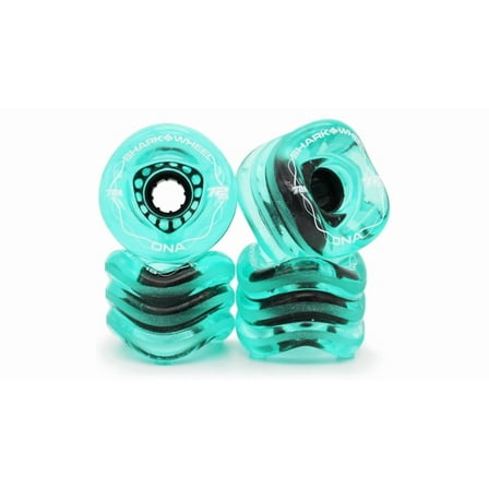 Shark Wheel 72MM, 78A DNA - Transparent Emerald Skateboard Wheels for Longboards