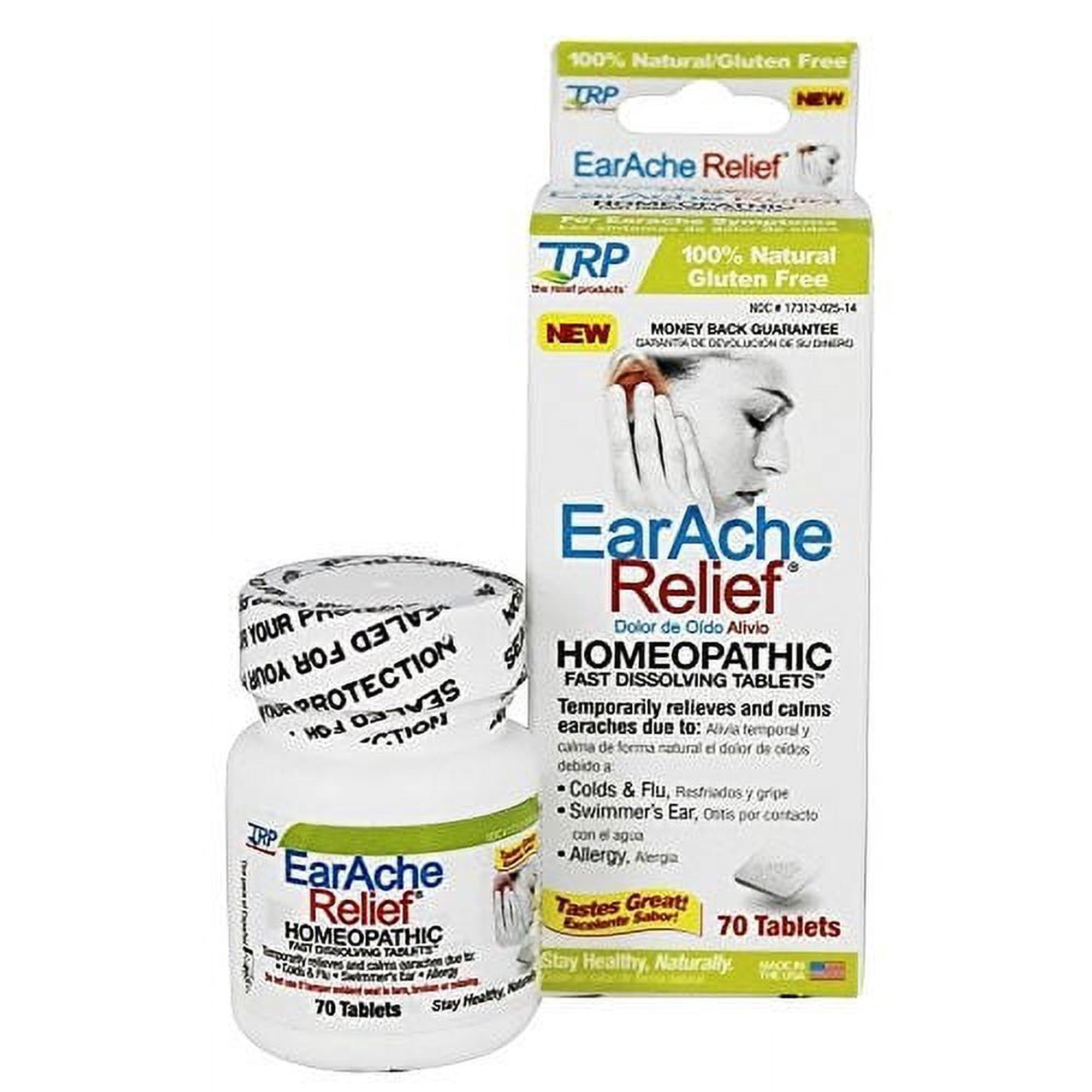 The Relief Products Earache Relief Tablets, 70 Count