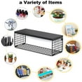 thumbnail image 4 of Set of 2+1 Wall-Mounted Floating Shelves W/Triangle Bracket & Frame, 16 Inch Black Rustic Wood Storage Shelf for Living Room Kitchen Bedroom Bathroom, 4 of 8
