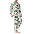 thumbnail image 2 of Fotbe Back To School A Pijama de Hombre con Estampado de Manga Larga, Conjunto de 2 Piezas, Ropa de Dormir Suave y Cómoda con Bolsillos-Small, 2 of 7