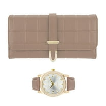 Gino Milano Women's Luxury Watch & Matching Leather Wallet Set – Elegant Gold Timepiece with Stylish Tri-Fold Clutch