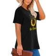 thumbnail image 3 of Anbech Be Kind Sunflower Plus Size T-Shirts for Women Graphic Sunflower with Bees Print Oversize Short Sleeves T-Shirt with Round Neck, 3 of 4
