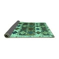 thumbnail image 2 of Ahgly Company Indoor Round Oriental Turquoise Blue Modern Area Rugs, 6' Round, 2 of 4