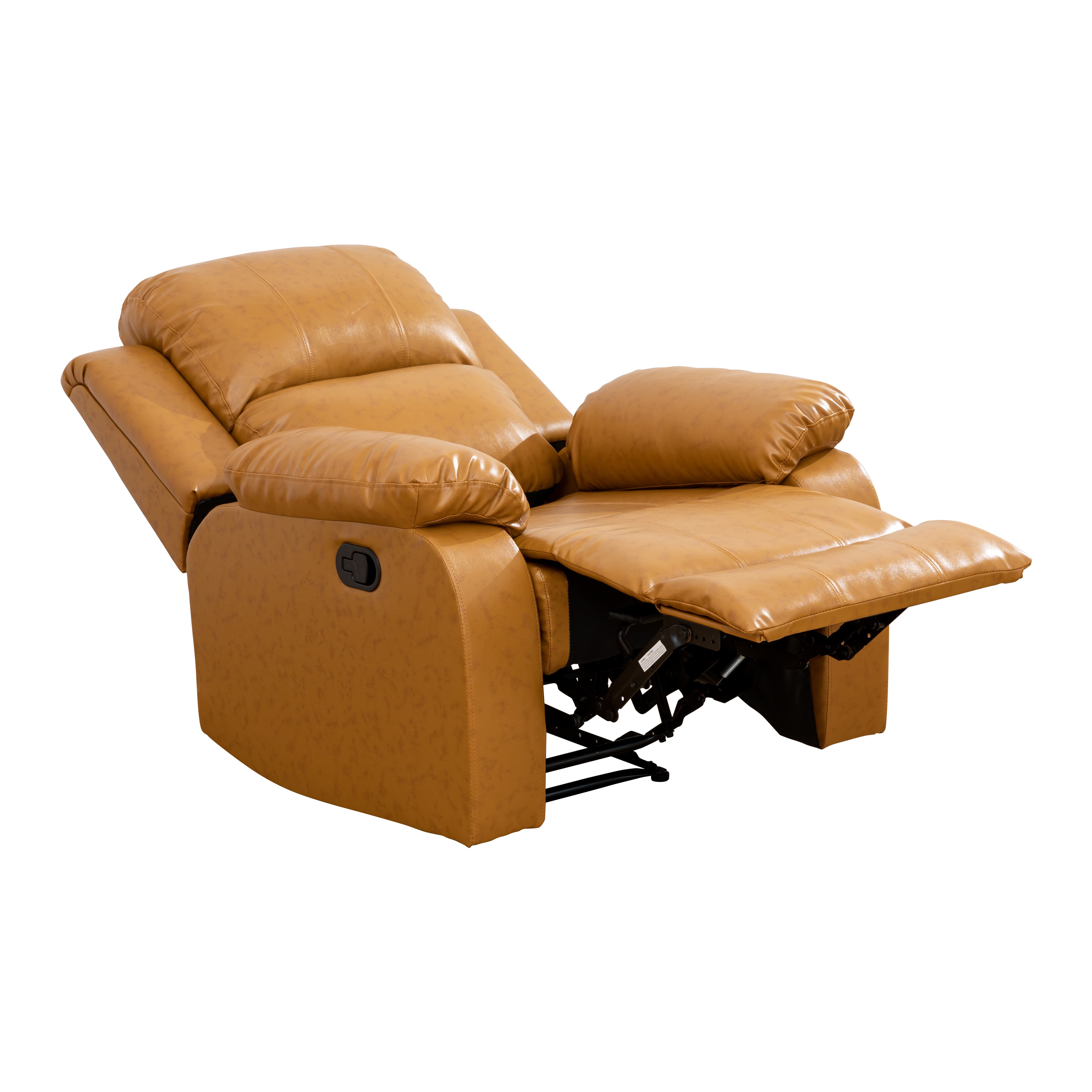MAYEERTY Recliner Chair, Wear-Resistant Breathable Fabric Reclining Chair with Adjustable Backrest for Living Room, Ginger