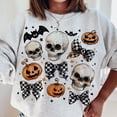 thumbnail image 1 of Halloween Skull Bow Sweatshirt, Coquette Bow Halloween Sweatshirt, Halloween Sweatshirt, Skeleton Sweatshirt, Spooky Season Sweatshirt, Coquette Sweatshirt, 1 of 4