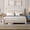 Beige, variant on Full Size Bed Frame with LED Lights and Charging Station, Fabric Upholstered Platform with Headboard, Upholstered Teddy Fabric with Charging Station, No Box Spring Required, Easy Assembly, Gray