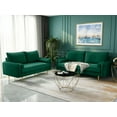 thumbnail image 4 of Koby Home's Collection Aspen Transitional Loveseat, Upholstered in Performance Velvet with Round Arms, Cushion Back, and Metal Legs, 2-Seater for Small Space, Emerald Green Color, 4 of 4