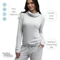 thumbnail image 3 of Hello Mello CuddleBlend Lounge Top Long Sleeve Relaxed Fit Turtleneck, Gray Small (Women's), 3 of 7