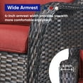 thumbnail image 5 of POCASSY 6 Pieces Wicker Patio Furniture Set with Propane Fire Pit Table, All Weather Wicker Patio Set with Square Fire Pit Table and Swivel Patio Chair, Brown Wicker Red Cushion, 5 of 14