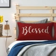 thumbnail image 2 of Sister Gift Inspirational Pillow Covers Set of 2 12x20 Inch Red Cotton Linen Lumbar Throw Pillow Cases with Blessed Family Words for Sofa Home Decor Show Love and Appreciation, 2 of 5