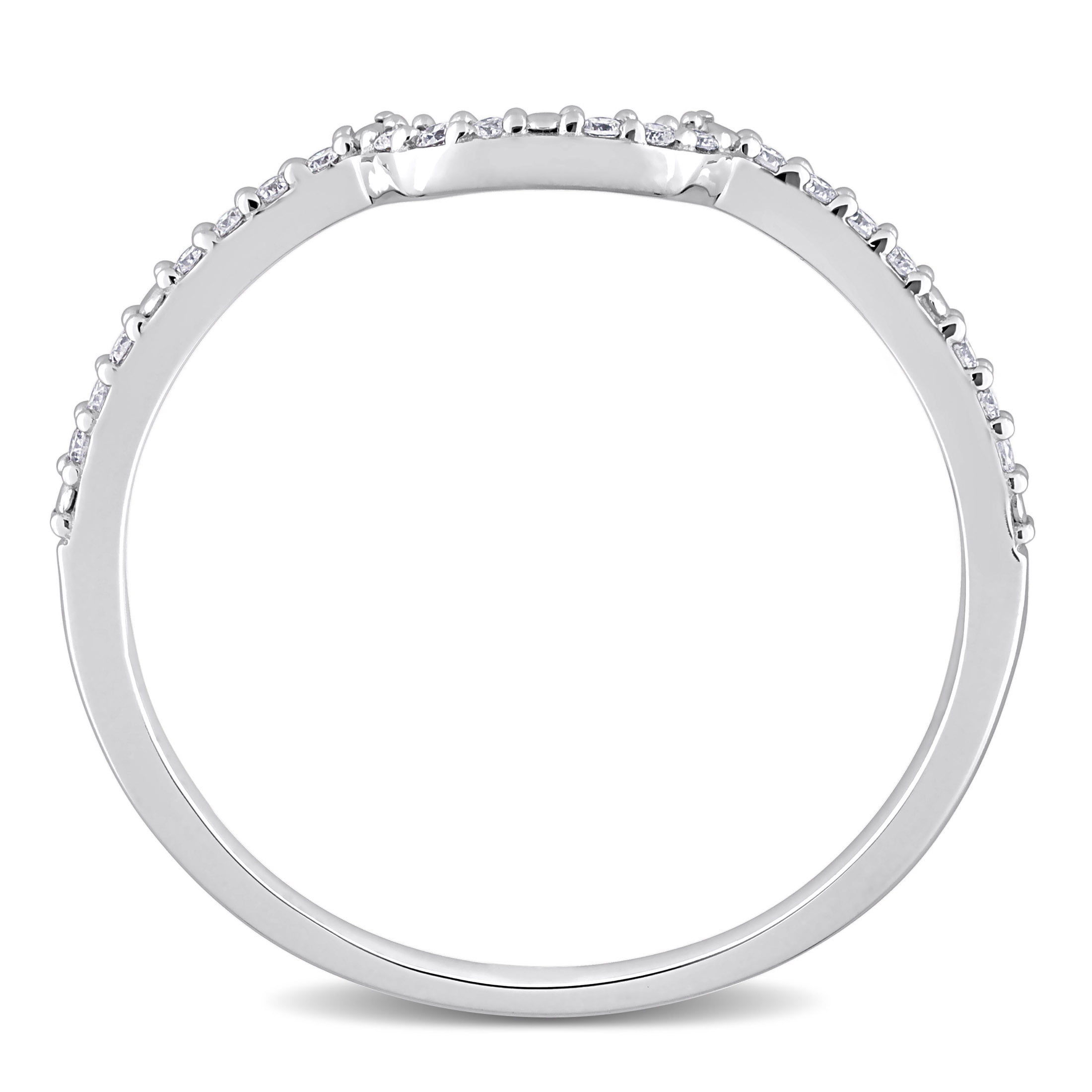 Miabella Women's 1/10 CT T.W. Diamond 14kt White Gold Wedding Band
