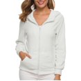 thumbnail image 2 of Winter Fall Hooded Jackets for Women Sweater Warm Wool Zipper Cotton Outwear Jacket Coat, 2 of 7
