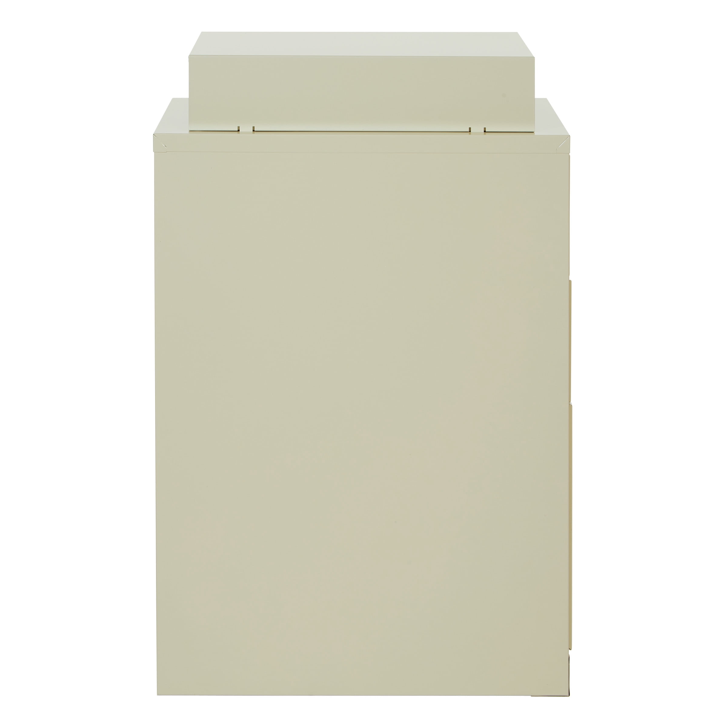 3 Drawer Locking Metal File Cabinet w/ Top Shelf in Tan
