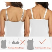 Women's Camisole Cotton Tank Top with Shelf Bra Adjustable Wide Strap Basic Undershirt