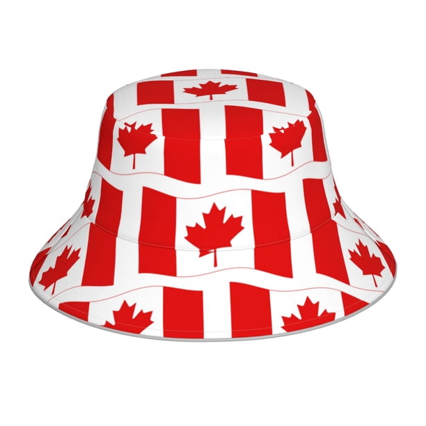Fotbe Canada Sombrero Tipo Pescador con Estampado – Sombrero de Sol de Algodón de Moda para Playa, Golf, Pesca