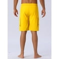 thumbnail image 3 of DARING DIVA Men's Solid Color Side Pockets Lining Summer Board Shorts 30 Yellow, 3 of 6