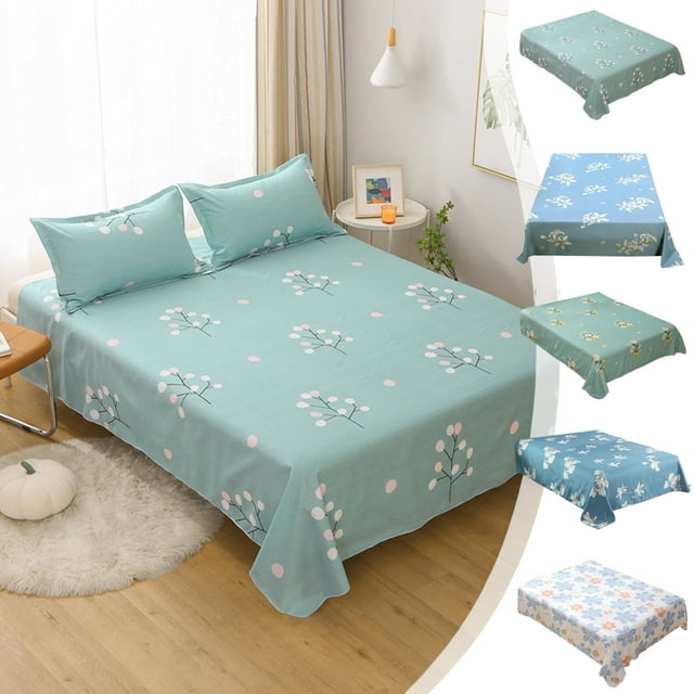 LSLJS Bed Sheet Super Soft Microfiber Fitted Sheets Beautiful Flower Patterns Ease Friendly Washable Sheets 78.74x90.55" Bedsheets