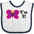 thumbnail image 3 of Inktastic 2nd Birthday I'm Two Girls Butterfly Girls Baby Bib, 3 of 4