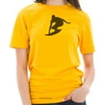 thumbnail image 3 of Big Size Catching A Wave Graphic Design Short Sleeve Cotton Jersey T-Shirt - Taxi Gold XL, 3 of 4