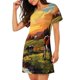 thumbnail image 2 of Fotbe Oil Painting Style Pasture Cow Bata de Dormir para Mujer con Estampado, Camisón de Algodón de Manga Corta, Ropa de Dormir Casual, 2 of 6