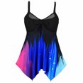 thumbnail image 1 of PEASKJP Womens Plus Size Bathing Suit Front Cross Swimsuit Bathing Suit Tankini Bikini, Black XXXXXL, 1 of 5