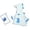 Blue, variant on Toddler Kids Waterproof Dinosaur Spikes Shape Hooded Rain Coat with Transparent Brim for School Travel Rainwear 4-5 Years