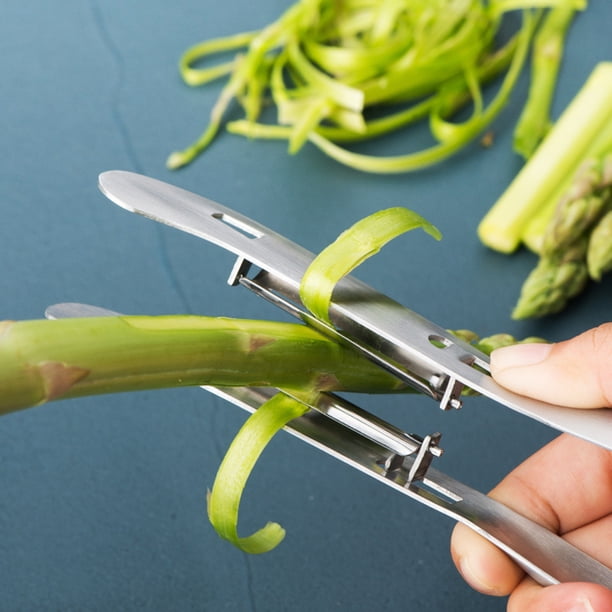 Stainless Steel Vegetable & Fruit Peeler - Green Handle, For Potatoes, Asparagus, And More