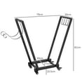 thumbnail image 6 of Outsunny 31 Inch Firewood Rack with Swivel Casters,Metal Wood Storage,Holder with Kindling and Tool Hooks,Heavy Duty Log Organizer for Indoor and Outdoor Use,Black,Black Metal Garden Outdoor, 6 of 10