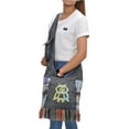 thumbnail image 3 of The Collection Royal Owl Patch Cotton Hobo Bag Black, 3 of 4
