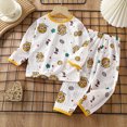 thumbnail image 2 of xaweyi Toddler Boys Girls 2 Piece Long Sleeve Homewear Set Cute Cartoon Pattern Breathable Comfortable Fall Sleepwear Outfit Size 7-8 Years, 2 of 5