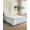 thumbnail image 2 of Aqua Spring Floral Wrap Around Bed Skirts for Queen Bed 18" Drop, Bed Skirt with Adjustable Elastic Belt Dust Ruffle Bed Valance for Bedroom Hotel Luxury Summer Botanical Watercolor Bed Frame Cover, 2 of 7
