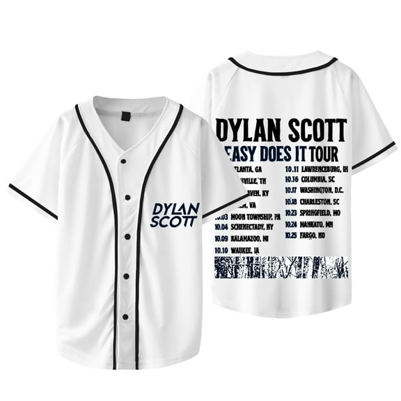 Dylan Scott Easy Does It Tour Baseball Jacket Tee Women Men V-neck Short Sleeve T-Shirts