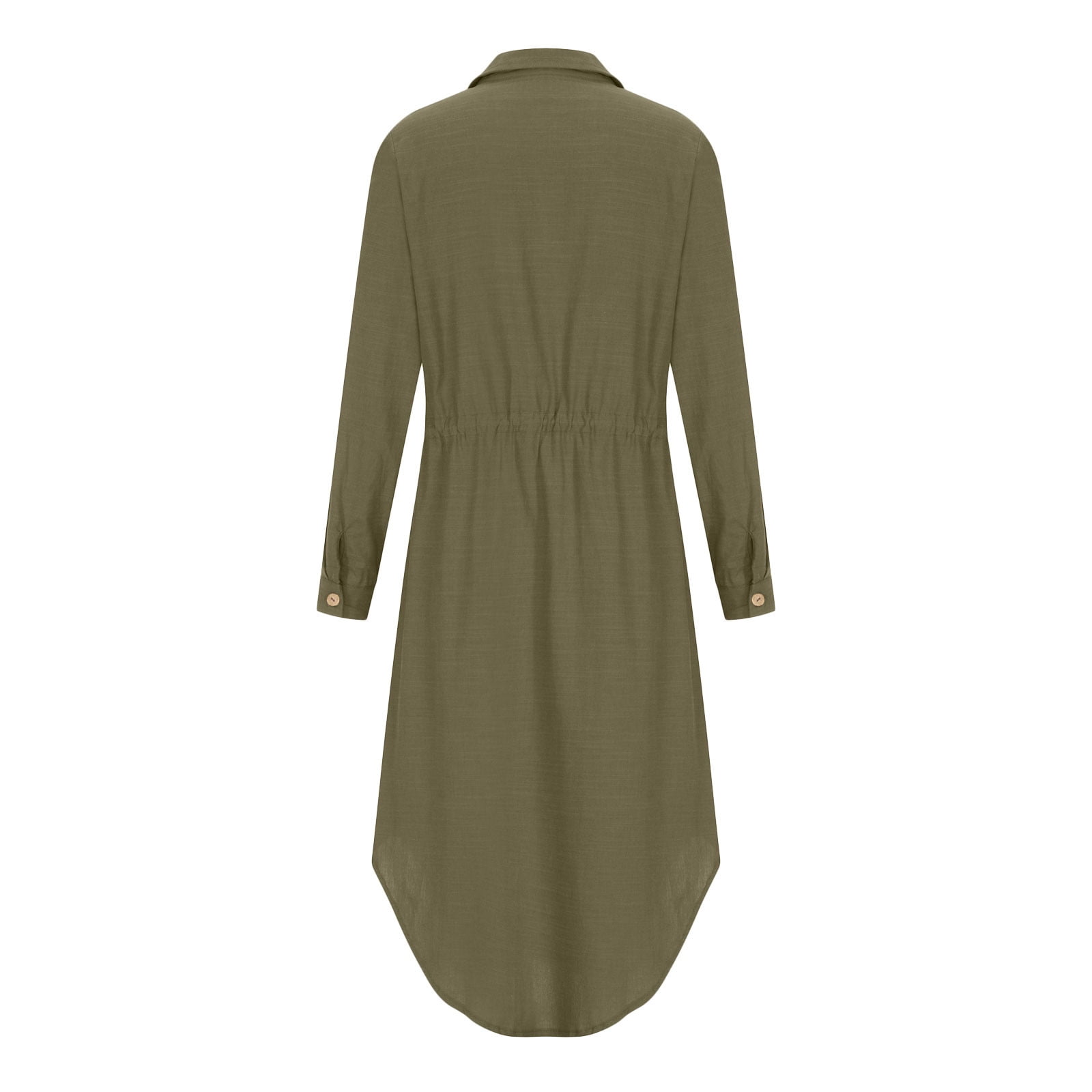 Cotton Linen Dress for Women Elegant Casual Summer Spring Button Down Front Long Sleeve Maxi Dress Long Cardigan Cover Ups Shirt Dresses