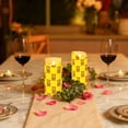thumbnail image 6 of Bear Tile Yellow Pattern Flameless Candles 2 PCS with Remote Realistic Moving Flame LED Tapered Pillar Set for Home Decor, 6 of 7