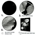thumbnail image 3 of Designart "Black And White Foliage On Ebony" Leaves Canvas Prints, 3 of 7