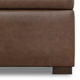 thumbnail image 6 of Gabbie 36 inch Wide Square Coffee Table Storage Ottoman in Distressed Chestnut Brown Vegan Leather, 6 of 9