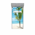 thumbnail image 2 of Tropical Bedding Set with Sheet & Covers, Exotic Beach with Palm Tree in Saona Island Sunny Summer Day Seaside Photo, Printed Bedroom Decor 2 Shams, 4 Sizes, Blue Cream Green, by Ambesonne, 2 of 3