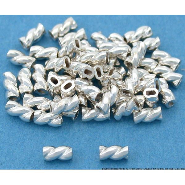50 Sterling Silver Crimp Tube Beads Beading Parts 3mm