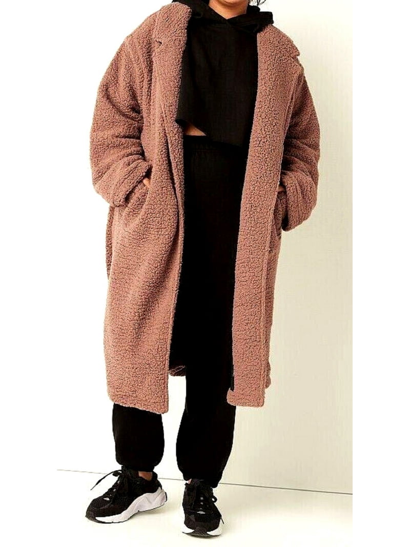 Victoria's Secret Pink Chloe X Halle Long Sherpa Trench Coat Color