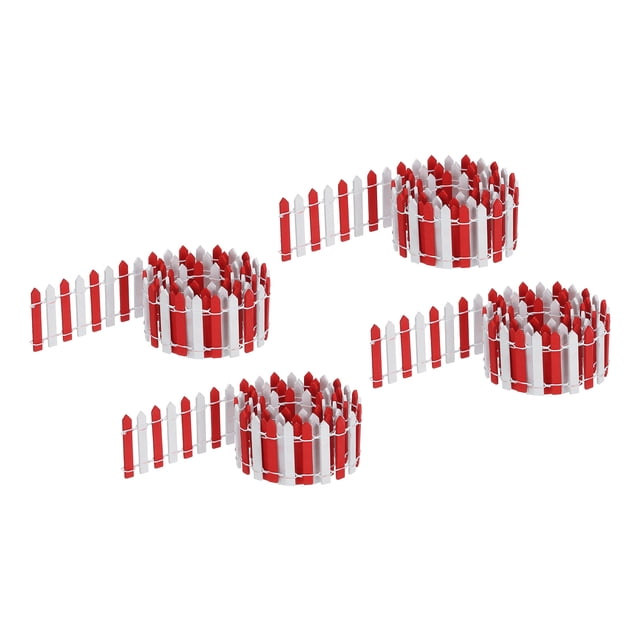 Uxcell 4pcs 35 Inch Miniature Garden Fence, Mini Ornament Wood Picket for Dollhouse Home Red White