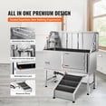 thumbnail image 3 of VEVOR 62" Pet Dog Bathing Station w/Ramp, Professional Stainless Steel Dog Grooming Tub w/ Soap Box, Faucet,Rich Accessory, 3 of 9