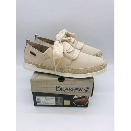 BEARPAW Women's Billie Lace Up Sneakers Ivory US 9M / EUR 40