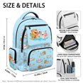 thumbnail image 5 of FUIALDOLG Cartoon Capybara & Axolotl Water Play Pattern Outdoor Backpack with Water Repellent, Adjustable Strap Multi-Pocket 17 Inch School Bookbag for Elementary School Daily Travel Use, 5 of 9