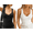 Black + White, variant on SOMER Women's Tank Top Lace Trim Ribbed 2025 Summer Square Neck Sleeveless Cropped Camisole, Stretchy Slim Fit Basic Cami for Casual Club Party Layering