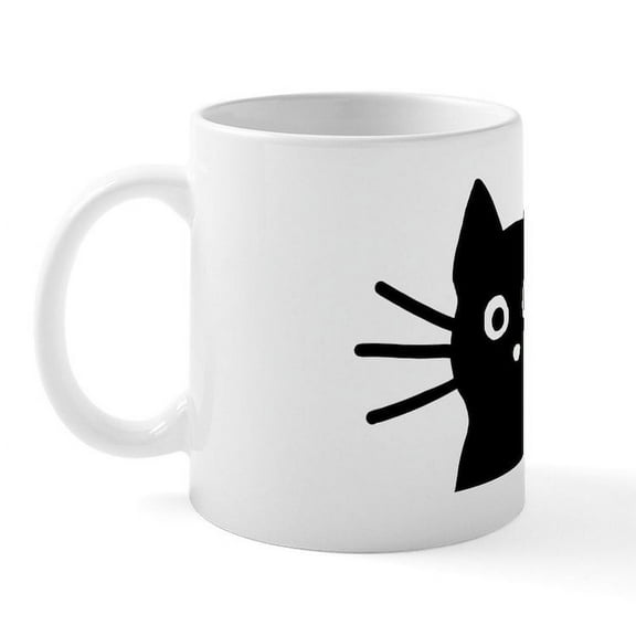 CafePress - Black Cat Hitch Cover Mug - 11 oz Ceramic Mug - Novelty Coffee Tea Cup