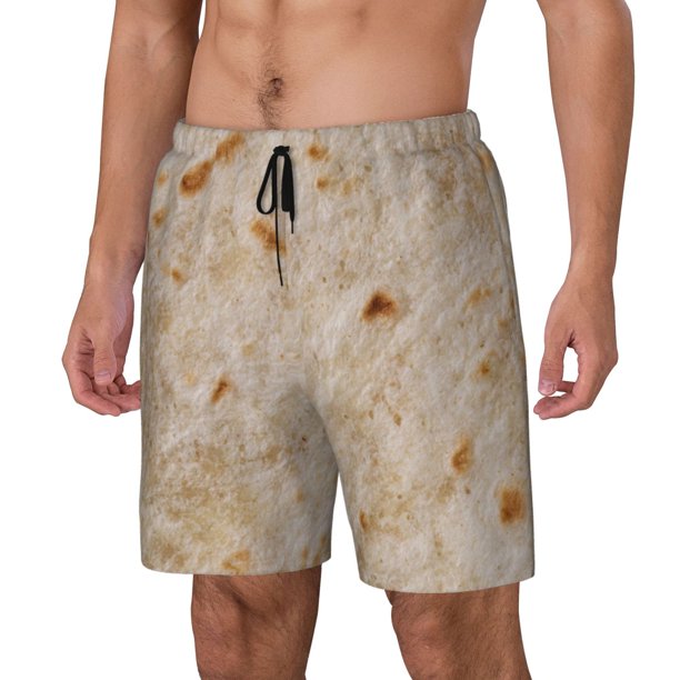 Balery Tortilla Bañador para hombre, shorts de playa de secado rápido con entrepierna y forro de compresión-Large